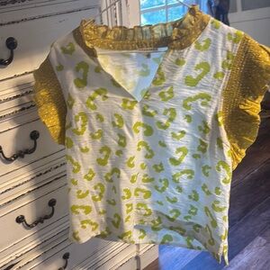 JODIFL Yellow Patterned Blouse